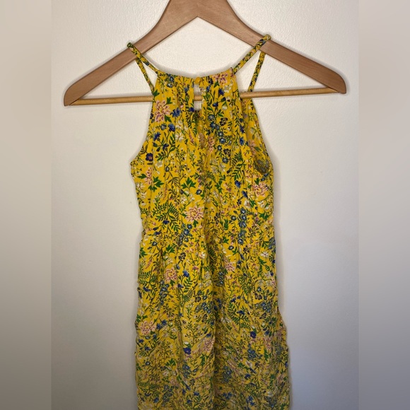 Floral yellow summer dress size large ( 10-12) - Picture 2 of 2